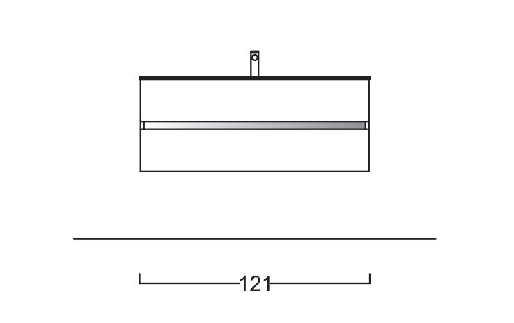 Тумба подвесная BMT MOON 932 106 OEF 010 50   1200х486х530 мм, с 2 выдвижными ящиками, белый глянцевый