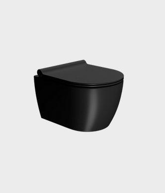 Унитаз подвесной GSI PURA 8802FR226 460 мм х 350 мм, Swirlflush, с крепежом, цвет Чёрный матовый Ardesia