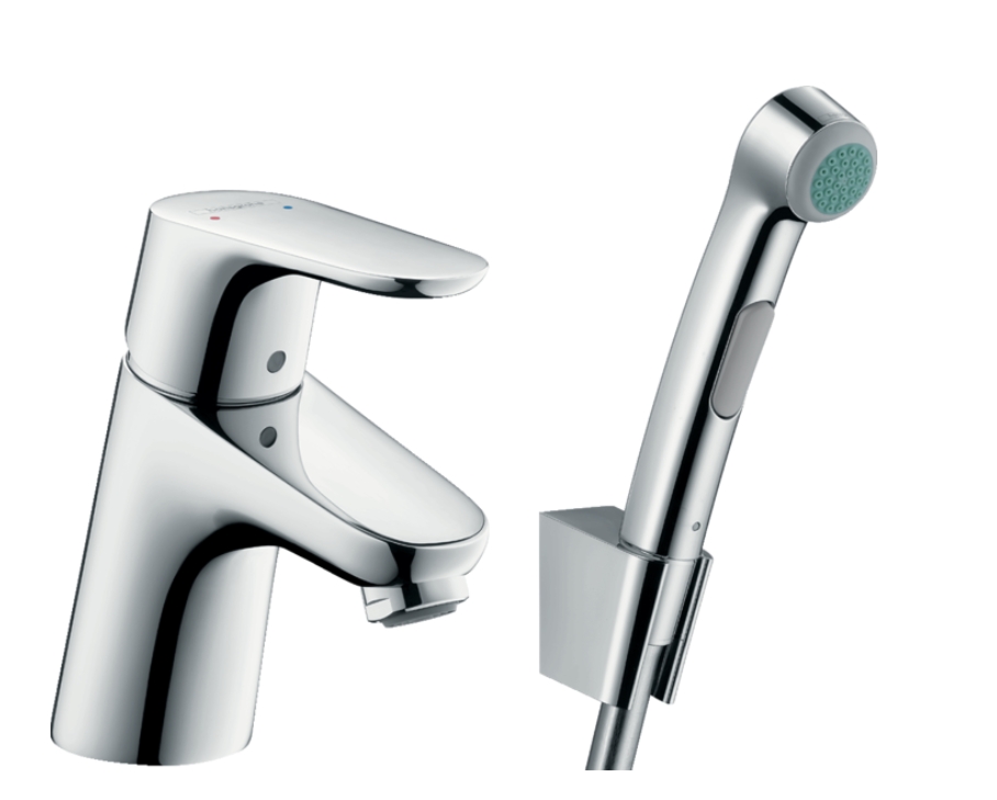 днорычажный смеситель для раковины HANSGROHE Focus 31926000 с гигиеническим душем, цвет Хром