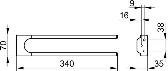 Держатель для полотенца Keuco Collection Moll 12719 010000  хром 34 см