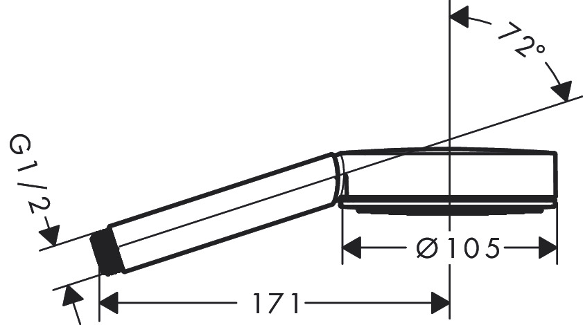 Ручной душ Hansgrohe Pulsify S 24120670 105 1jet, матовый чёрный