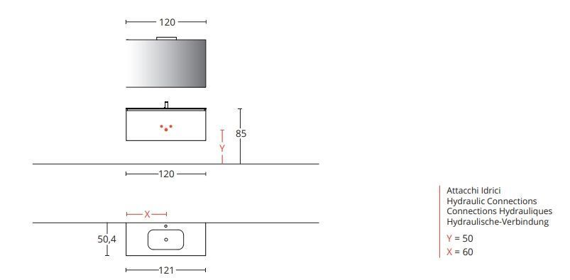 Зеркало прямоугольное с LED подсветкой BMT GALAXY 801404120010/801999000030   1200х729х30 мм