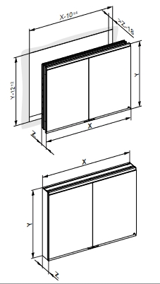 Зеркальный шкаф без подсветки KEUCO Royal Modular 2.0 800201101100300 для настенного монтажа, серебристый анодированный