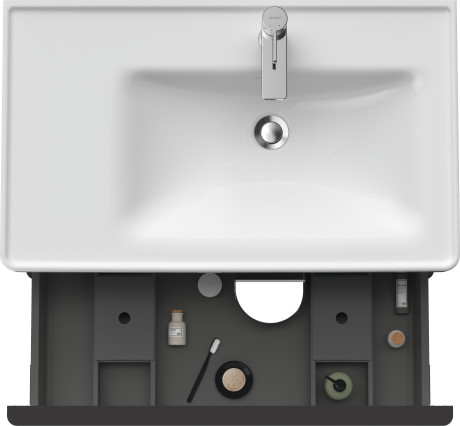Тумба подвесная под раковину DURAVIT D-Neo DE435802222 784 мм х 452 мм, с выдвижным ящиком и выдвижным отделением, белый глянцевый