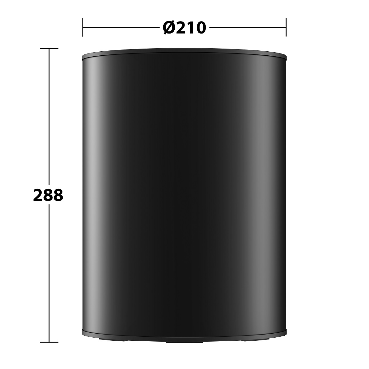 Ведро для мусора с крышкой 5 л KEUCO PLAN 04989 370037 Чёрный матовый