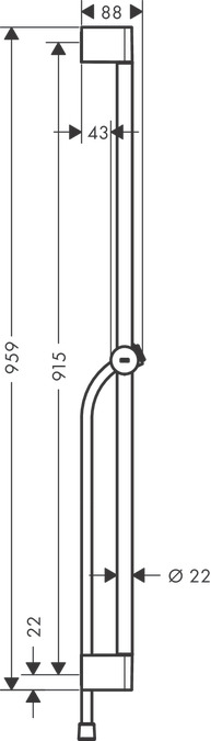 Душевая штанга Hansgrohe Pulsify Unica 24401000 900 мм, c кнопочным слайдером и шлангом, хром