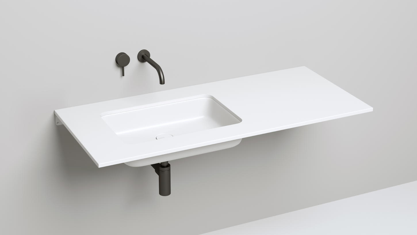 Раковина встраиваемая прямоугольная SALINI MAREA 09 1802209M 545х380х126мм, S-Stone, без донного клапана, цвет Белый матовый