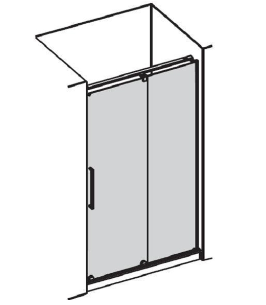 Дверь левая раздвижная для прямоугольной кабины Provex S-Lite 1079 SN 05 GL L (W1300) 1300 мм х 1950 мм, блестящий алюминий/стекло прозрачное