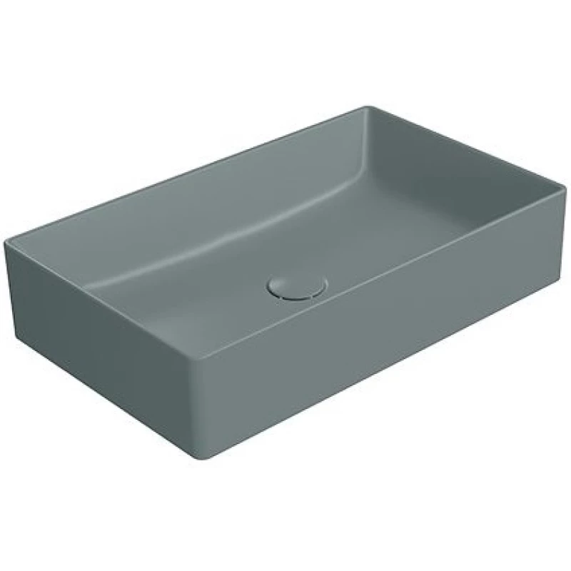 Раковина накладная GSI KUBE X 945304 600 мм х 370 мм, без отверстия под смеситель, без перелива, цвет Agave Matte
