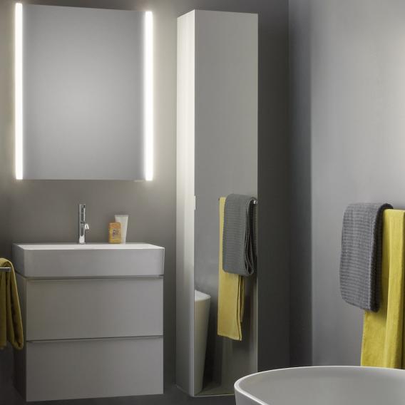 Высокий шкаф-пенал  Laufen  Space   4.1090.1.160.103.1 с зеркальной дверцей, 170х30х30 см,  темный вяз, ручка светлый алюминий