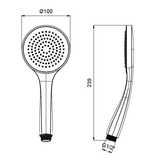 Ручной душ ALMAR VELVET RAIN E082114.NB из ABS пластика, цвет Nickel Brushed