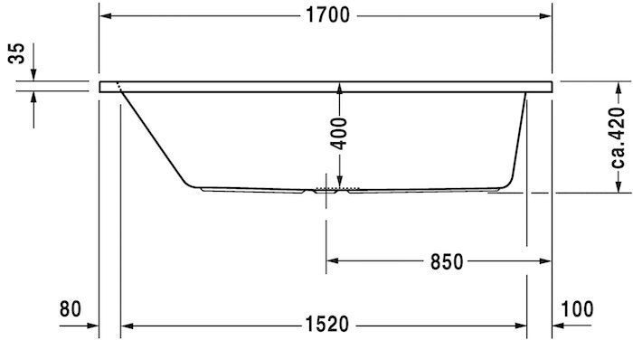 Акриловая встраиваемая ванна Duravit D-Code 700099000000000 1700 х 750
