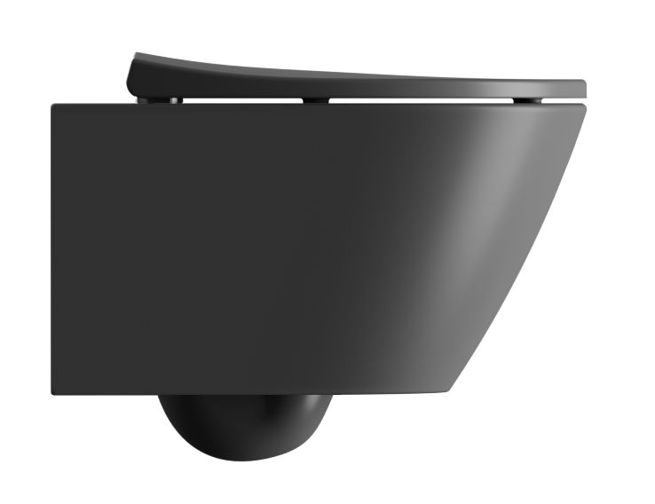 Унитаз подвесной безободковый GSI MODO 9816FR526 520 мм х 370 мм, с Swirlflush, с креплением, цвет Чёрный матовый Ardesia (старый артикул 981626 / 9816FR226)