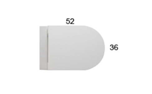 Унитаз подвесной безободковый GLOBO FORTY3 FOS07BI 360 мм х 520 мм, с креплением, белый глянцевый