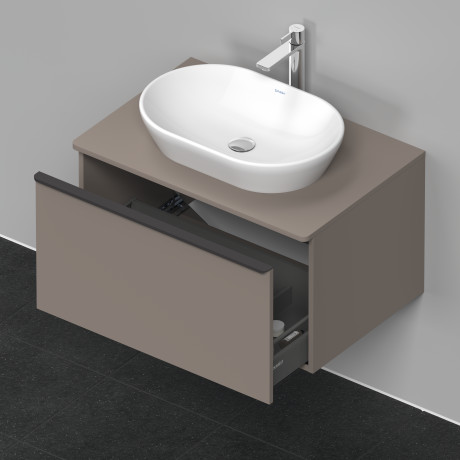 Тумба подвесная под раковину DURAVIT D-Neo DE494704343 800 мм х 550 мм, с консолью, с одним выдвижным ящиком, базальт матовый