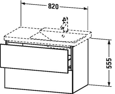 Тумба подвесная под раковину Duravit L-Cube LC624901313 американский орех