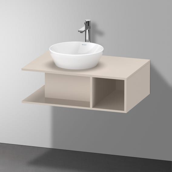 Тумба подвесная под раковину DURAVIT D-Neo DE492809191 800 мм х 550 мм, с консолью, с открытой полкой справа, серо-коричневый матовый