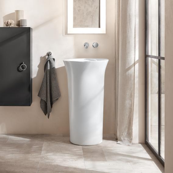 Отдельно стоящая раковина Duravit White Tulip 2702500070 Ø500 мм, без отверстия под смеситель, пристенный вариант, белая