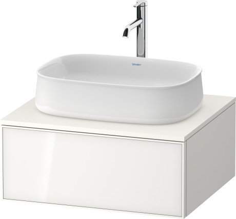 Тумба подвесная под раковину DURAVIT ZENCHA ZE4810064840000 550 мм х 650 мм х 281 мм, с 1 выдвижным ящиком, белое стекло/белый суперматовый