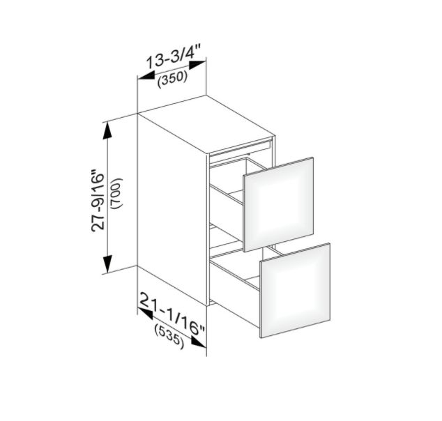 Тумба боковая подвесная KEUCO EDITION 11 31321 850000 с двумя выдвижными фронтами, корпус/фасад шпон, табачный дуб
