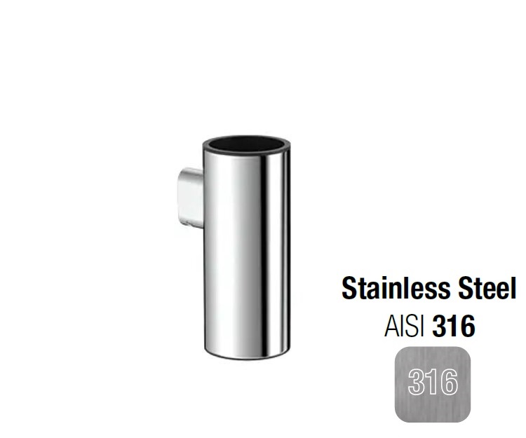 Стакан подвесной для зубных щёток  ALMAR Shower Accessories E070001.316 цвет Нержавеющая сталь брашированная AISI 316