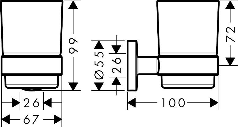 Стакан для зубных щёток HANSGROHE LOGIS UNIVERSAL 41718000 цвет Хром
