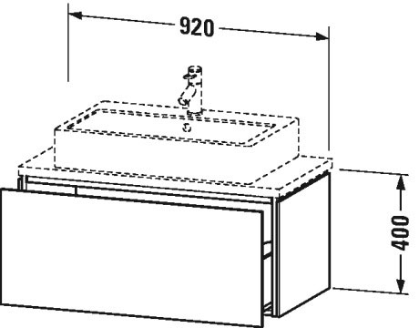 Тумба подвесная под раковину Duravit L-Cube LC580302222 белый глянцевый
