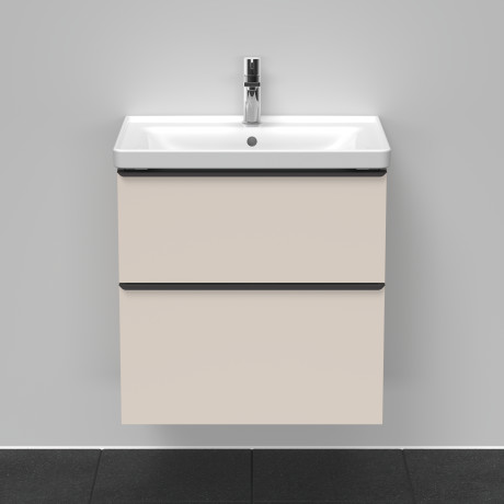 Тумба подвесная под раковину DURAVIT D-Neo DE435409191 634 мм х 452 мм, с выдвижным ящиком и выдвижным отделением, серо-коричневый матовый