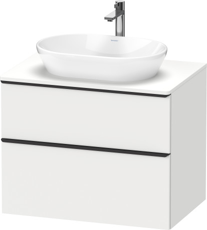 Тумба подвесная под раковину DURAVIT D-Neo DE496701818 800 мм х 550 мм, с консолью, с двумя выдвижными ящиками, белый матовый