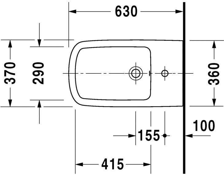Напольное биде Duravit DuraStyle 2283100000 с переливом, с креплением, белое