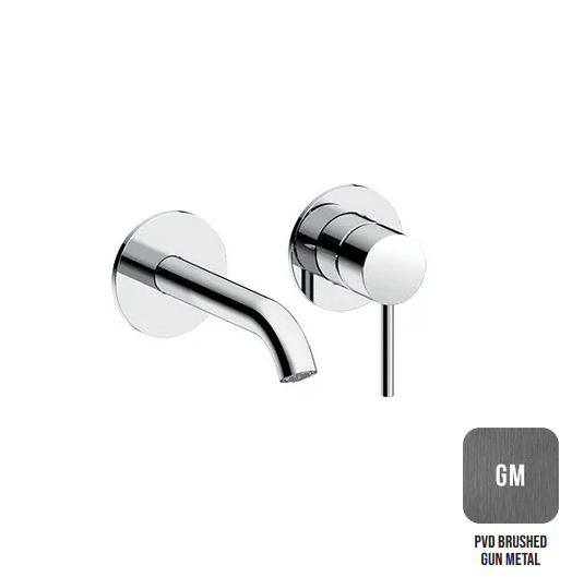 Внешняя часть смесителя из стены  для раковины ALMAR WASH BASIN E210054.GM излив 160 мм - 185 мм, цвет Gun Metal