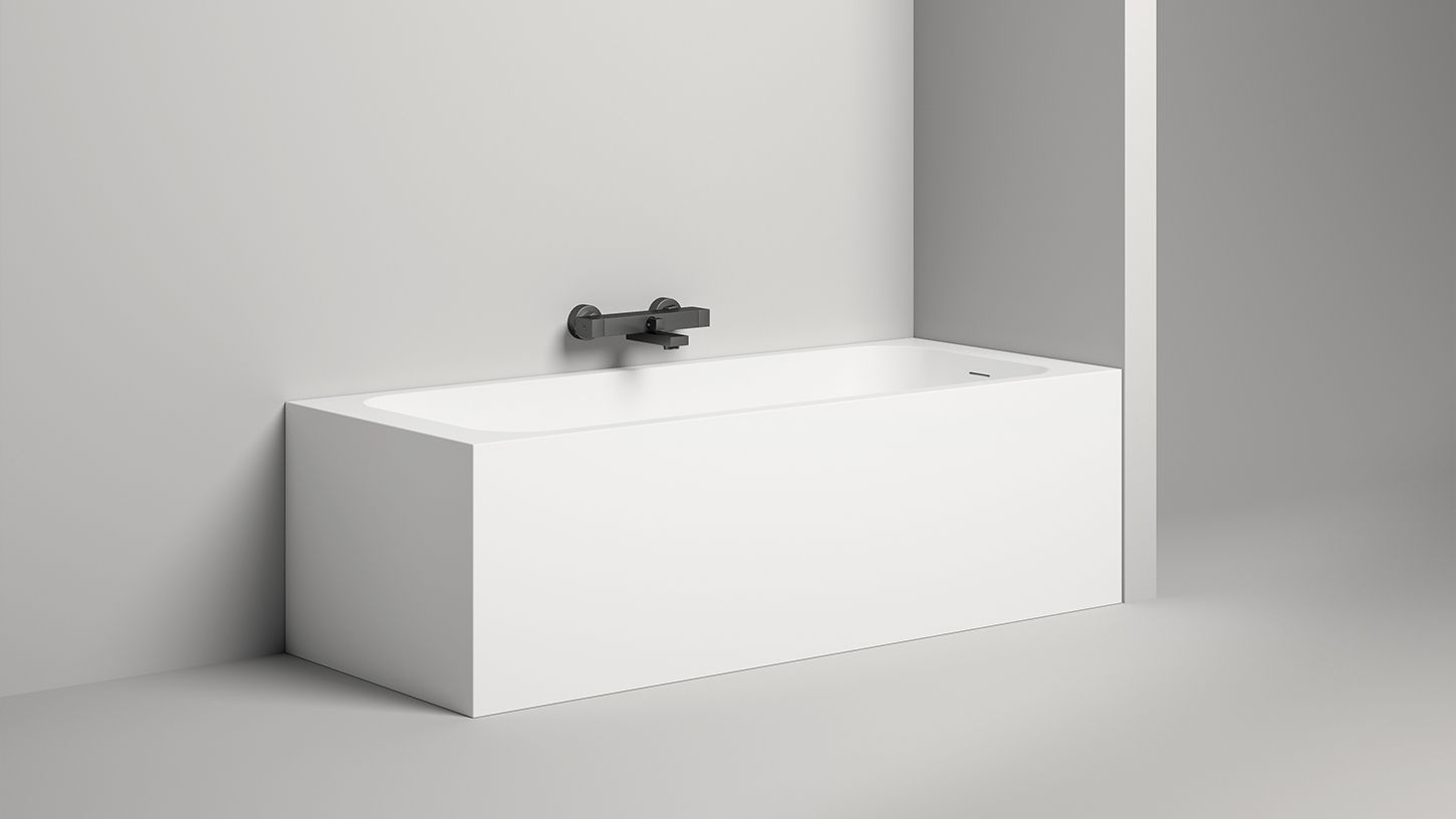 Встраиваемая прямоугольная ванна SALINI ORLANDA 102011M 700х1700х600 мм, с регулируемыми ножками, из S-Sense, цвет Белый матовый