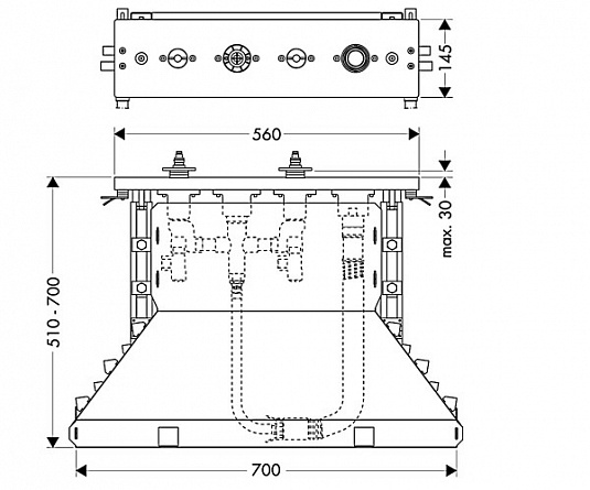 Скрытая часть смесителя для ванны Hansgrohe 14445180
