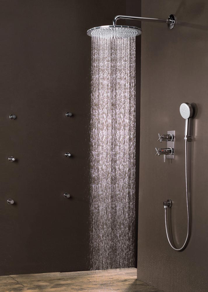 Настенный верхний душ Bossini Dream Oki H75362J Хром с держателем