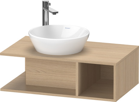 Тумба подвесная под раковину DURAVIT D-Neo DE491803030 800 мм х 480 мм, с консолью, с открытой полкой справа, натуральный дуб