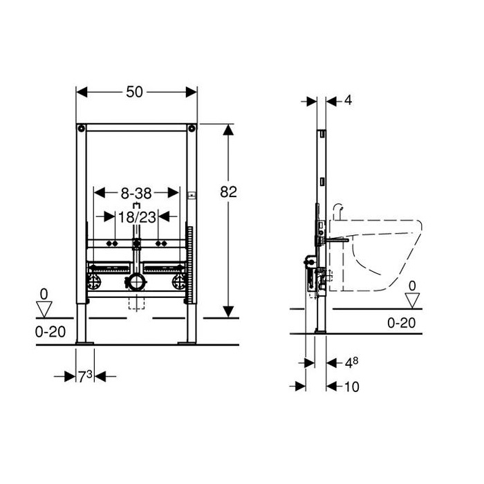 Система инсталляции для биде Geberit Duofix 111.524.00.1