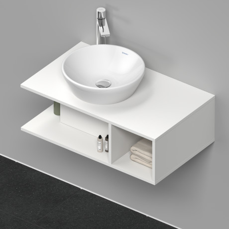 Тумба подвесная под раковину DURAVIT D-Neo DE491801818 800 мм х 480 мм, с консолью, с открытой полкой справа, белый матовый