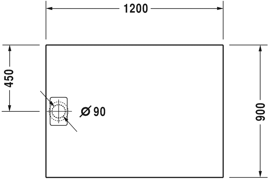 Душевой поддон DURAVIT Stonetto 720149380000000 1200 мм х 900 мм, белый