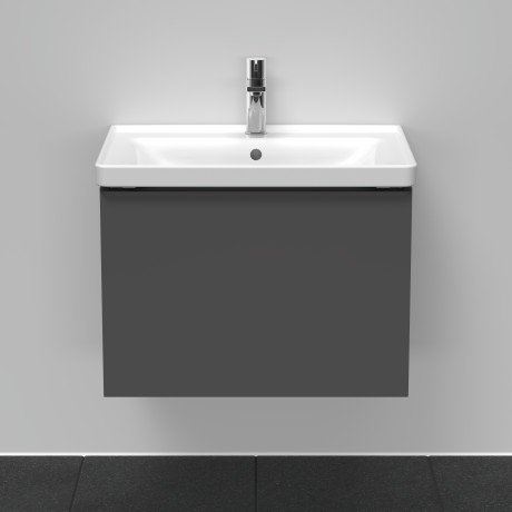 Тумба подвесная под раковину DURAVIT D-Neo DE425404949 634 мм х 452 мм, с одним выдвижным ящиком, графит матовый