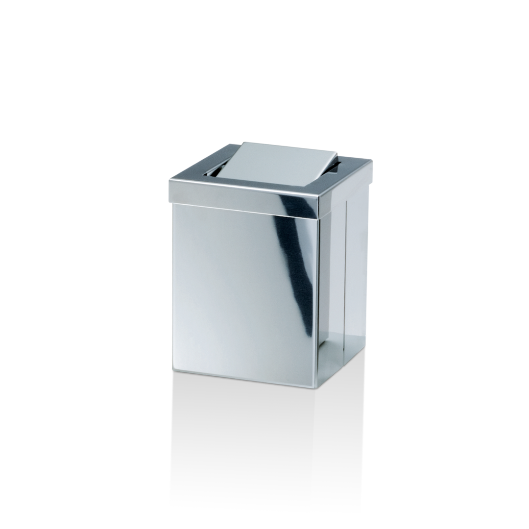 Ведерко настольное для мусора  DECOR WALTHER  Universal  0611160    15 x 12 х 12 см, с маятниковой крышкой, цвет черный матовый