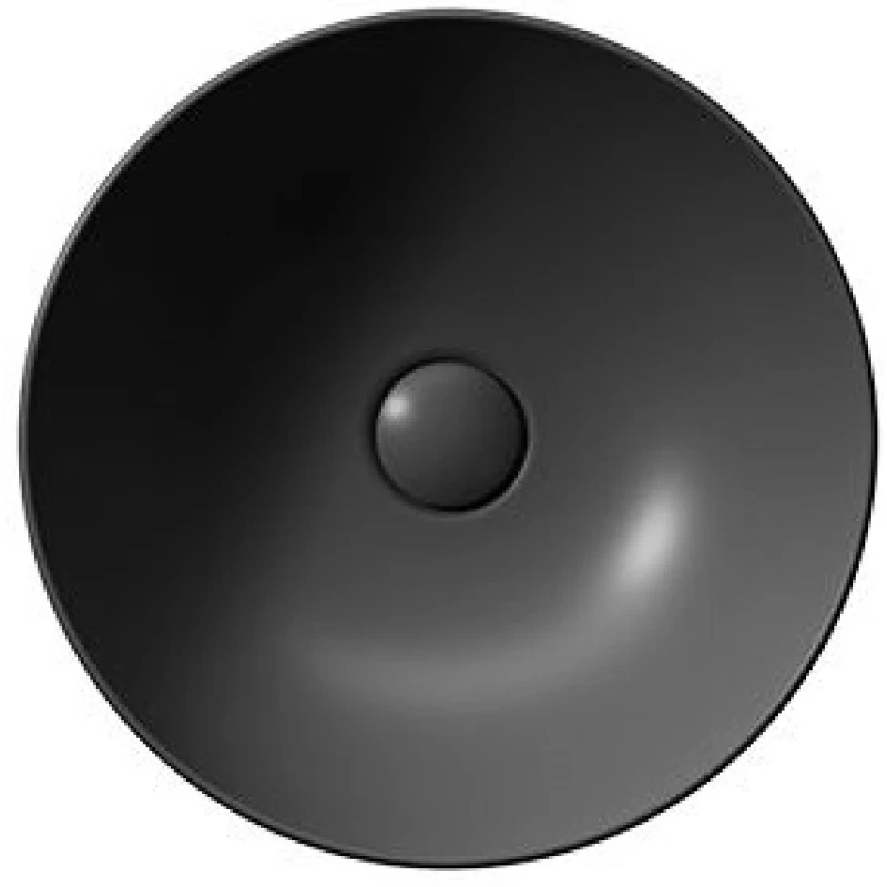 Раковина - чаша накладная круглая GSI NUBES X 903926 400 мм х 400 мм, без отверстия под смеситель, без перелива, чёрная Ardesia матовая