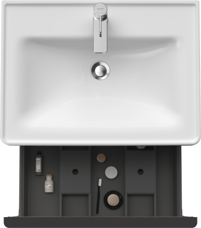 Тумба подвесная под раковину DURAVIT D-Neo DE425407575 634 мм х 452 мм, с одним выдвижным ящиком, лён