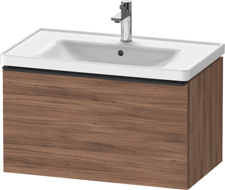Тумба подвесная под раковину DURAVIT D-Neo DE425507979 784 мм х 452 мм, с одним выдвижным ящиком, орех натуральный