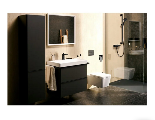 Однорычажный смеситель для душа наружного монтажа HANSGROHE Tecturis E 71764670 цвет Чёрный матовый