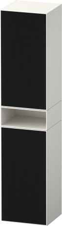 Шкаф-пенал высокий 2 дверцы, петли слева DURAVIT ZENCHA ZE1353L63840000 360 мм х 400 мм х 1900 мм, стекло чёрное/белый суперматовый