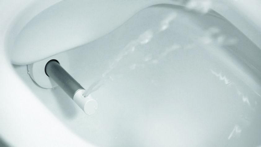 Унитаз-биде подвесной безободковый Laufen Cleanet Navia  8.2060.1.400.717.1  белый, покрытие LCC, внешний подвод воды