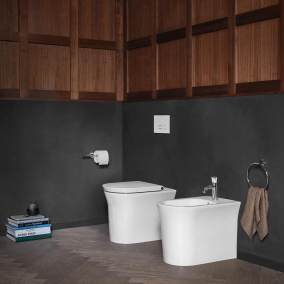 Унитаз напольный приставной Duravit White Tulip 2001090000 370 мм х 580 мм, с вертикальным смывом,  с HygieneFlush, без смывного края, с креплением, белый