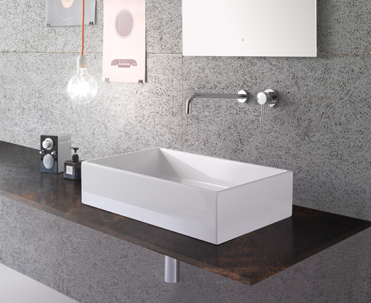 Раковина накладная GLOBO FORTY3 FO062BI 600 мм х 370 мм х 140 мм, без плоскости под смеситель, без перелива, цвет белый глянцевый