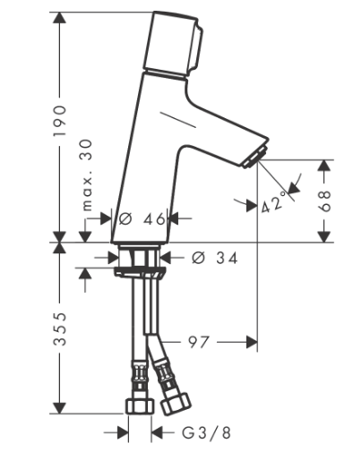 Однорычажный смеситель для раковины Hansgrohe Talis Select S 72041000 без сливного набора, цвет Хром