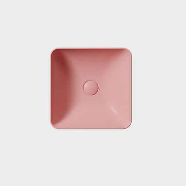 Раковина накладная GSI NUBES 903824 380 мм х 380 мм, без перелива, без отверстия под смеситель, цвет Матовый Blush